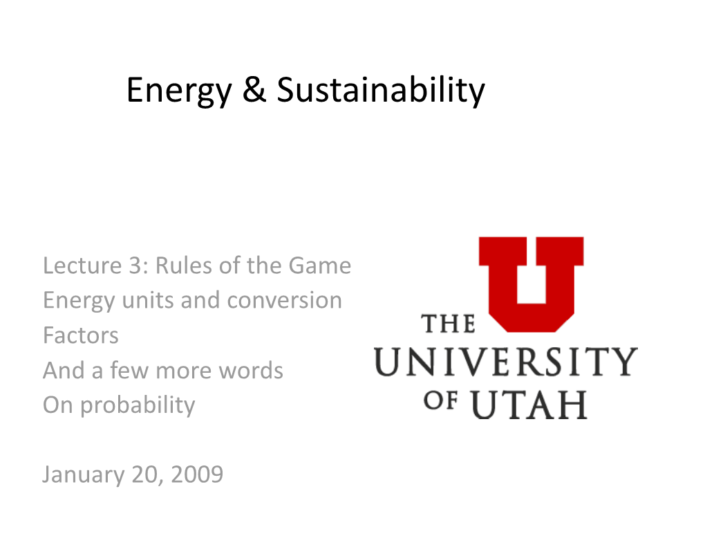 Energy Units and Probability Laws