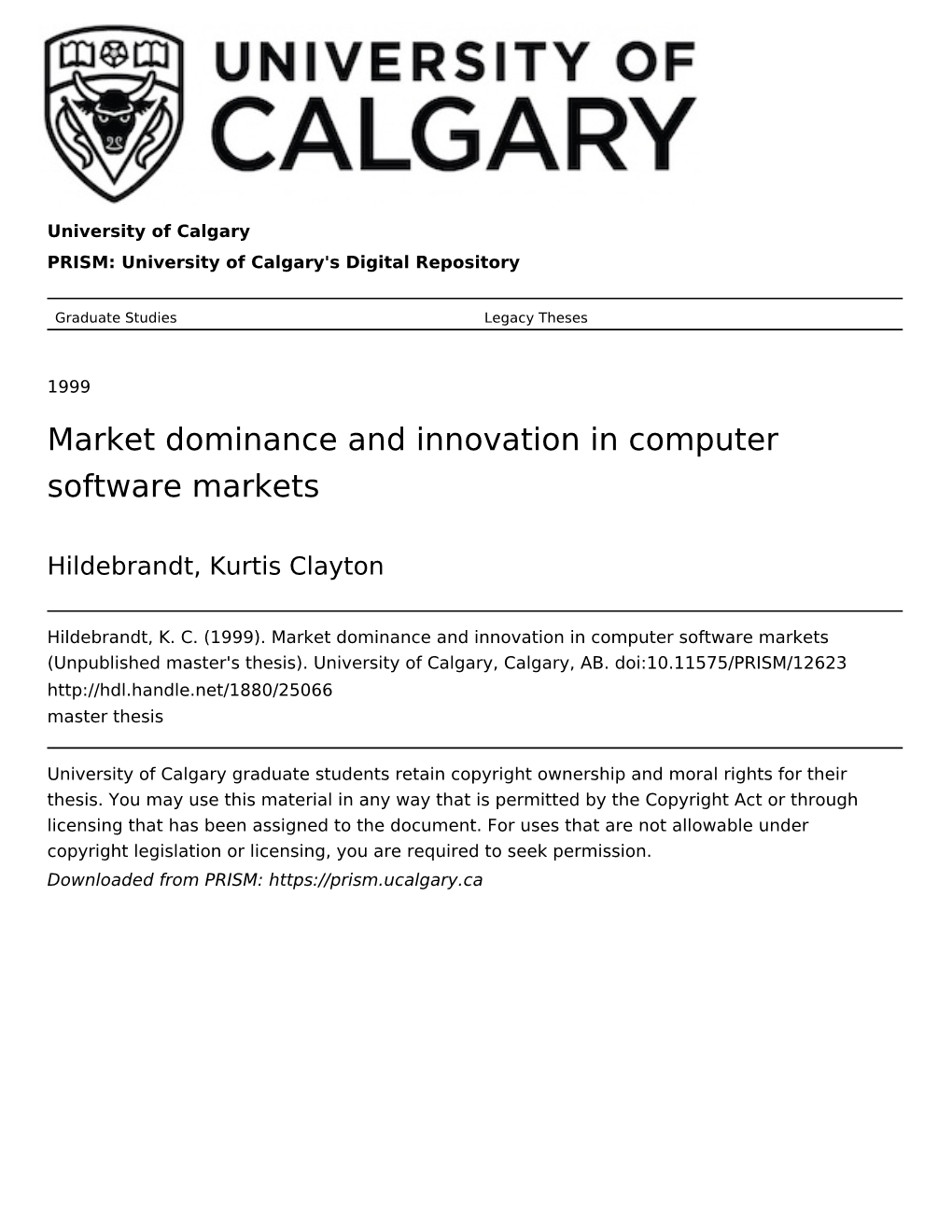 Market Dominance and Innovation in Computer Software Markets