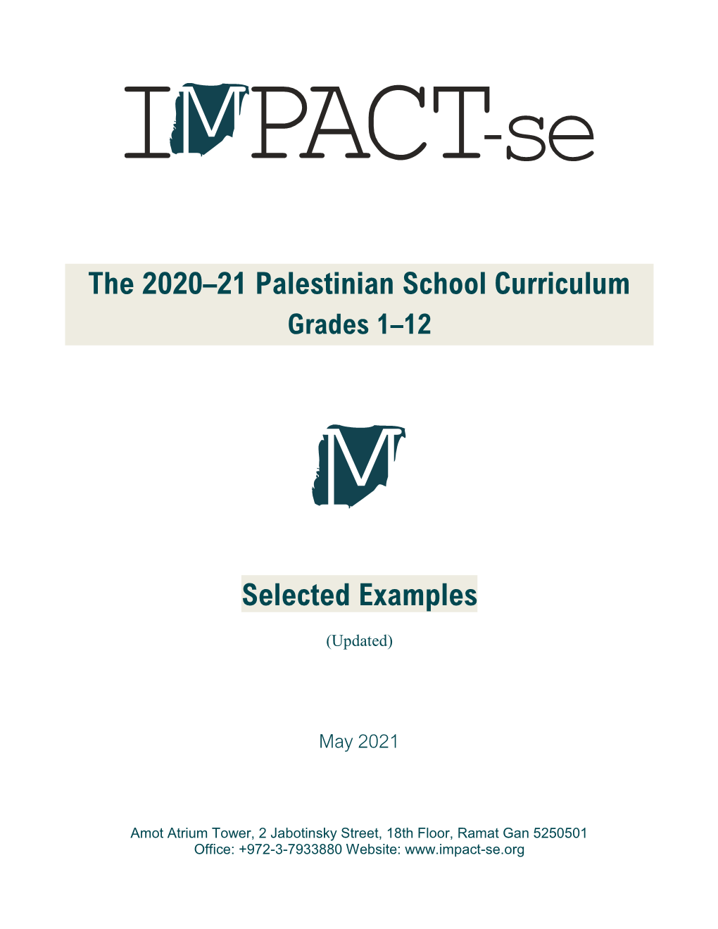 The 2020–21 Palestinian School Curriculum Grades 1–12