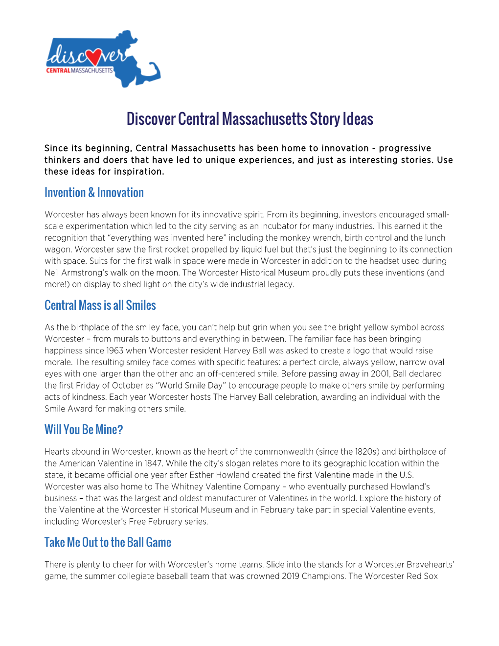 Discover Central Massachusetts Story Ideas