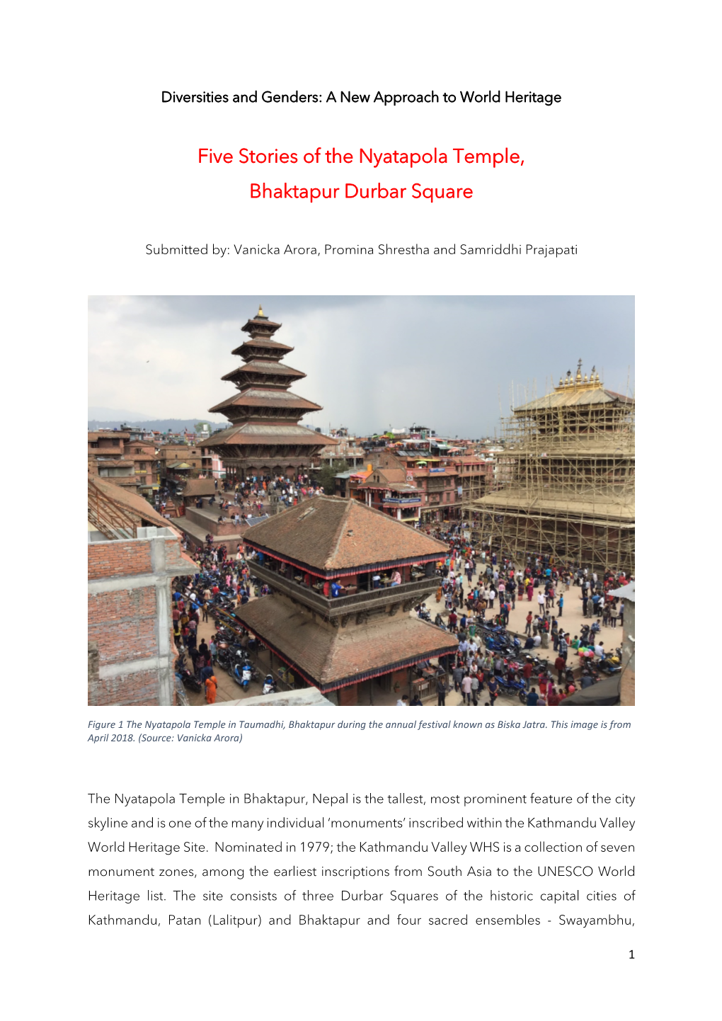 Five Stories of the Nyatapola Temple, Bhaktapur Durbar Square