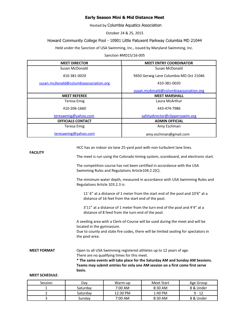 Early Season Mini & Mid Distance Meet