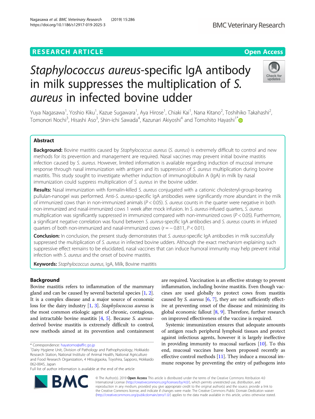 Staphylococcus Aureus-Specific Iga Antibody in Milk Suppresses the Multiplication of S