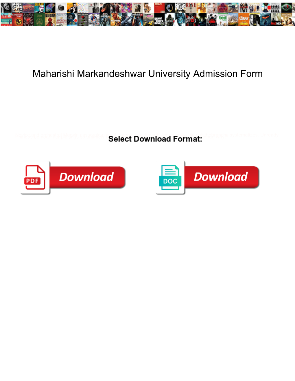 Maharishi Markandeshwar University Admission Form