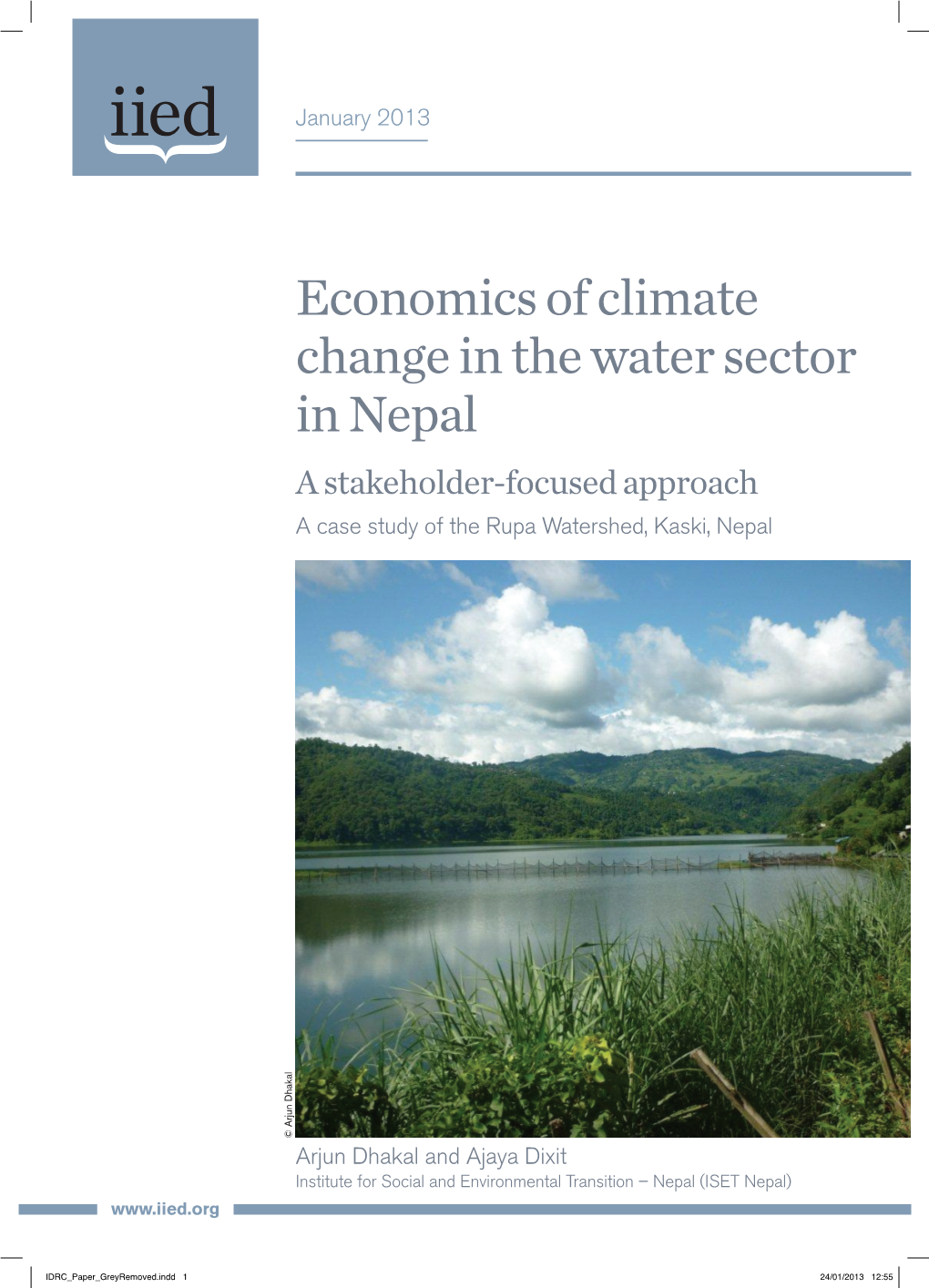 Economics of Climate Change in the Water Sector in Nepal