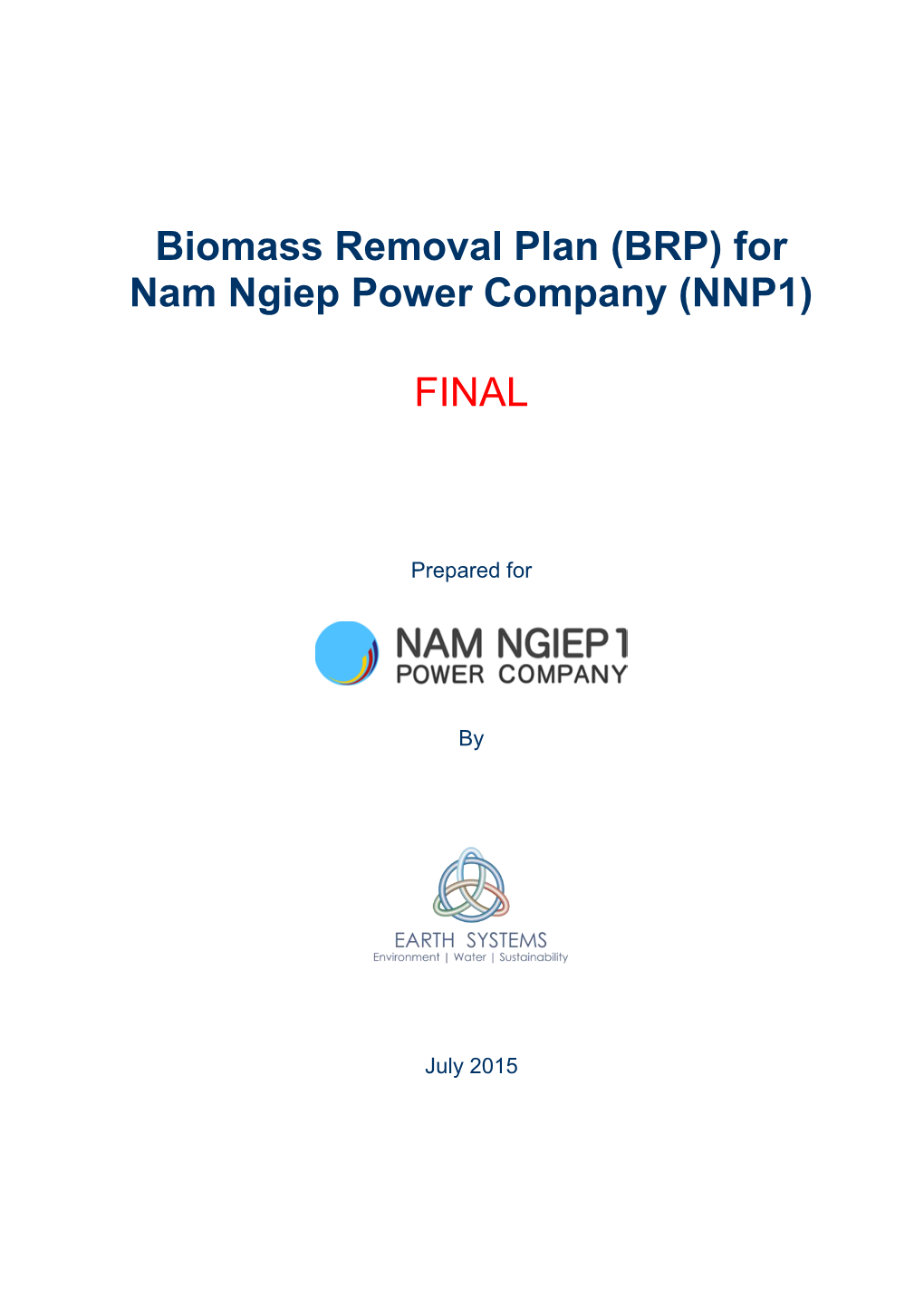 Biomass Removal Plan (BRP) For