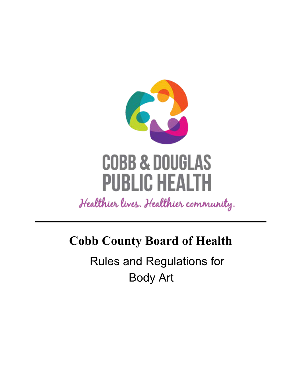 Cobb County Board of Health Rules and Regulations for Body Art