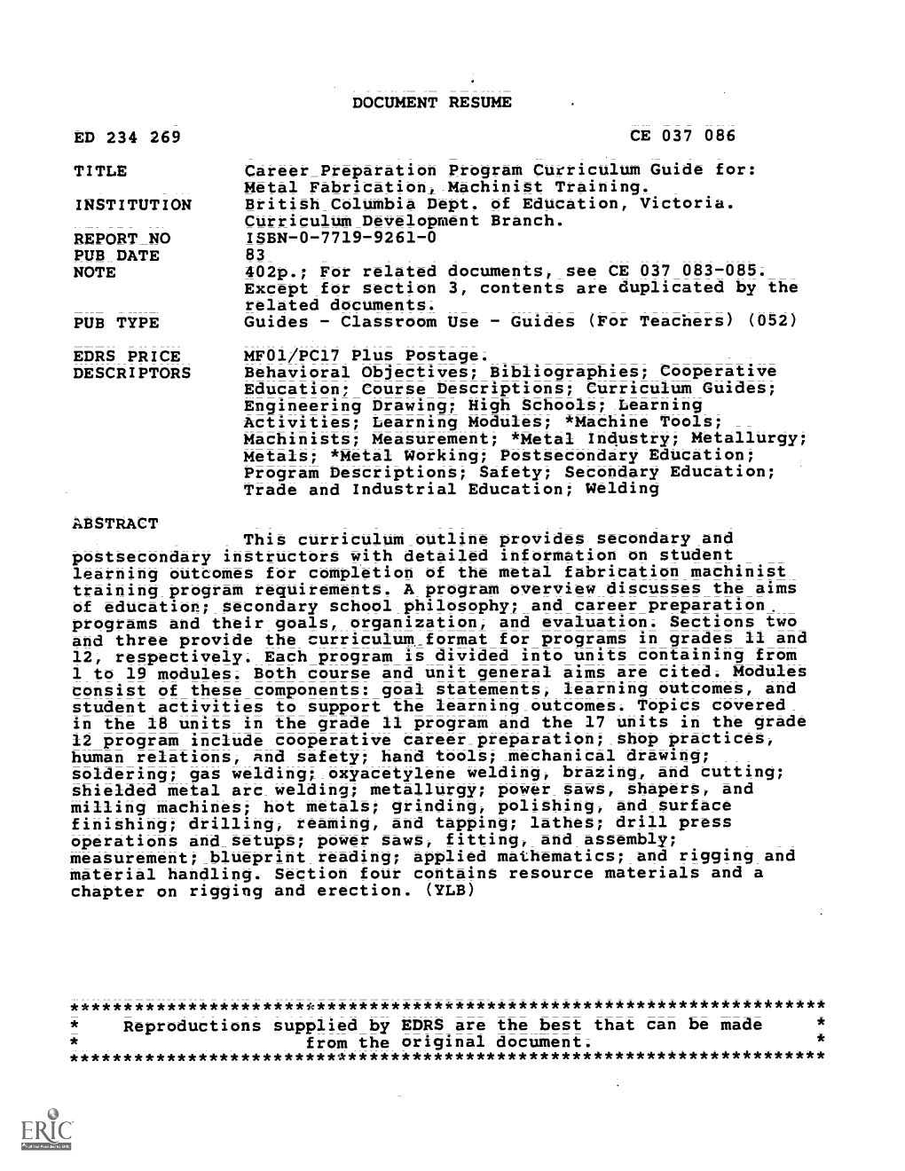 NOTE 402P.; for Related Documents, See CE 037 083-085. Except for Section 3, Contents Are Duplicated by the Related Documents. PUB TYPE Guides-Classroom Use-Guides (For