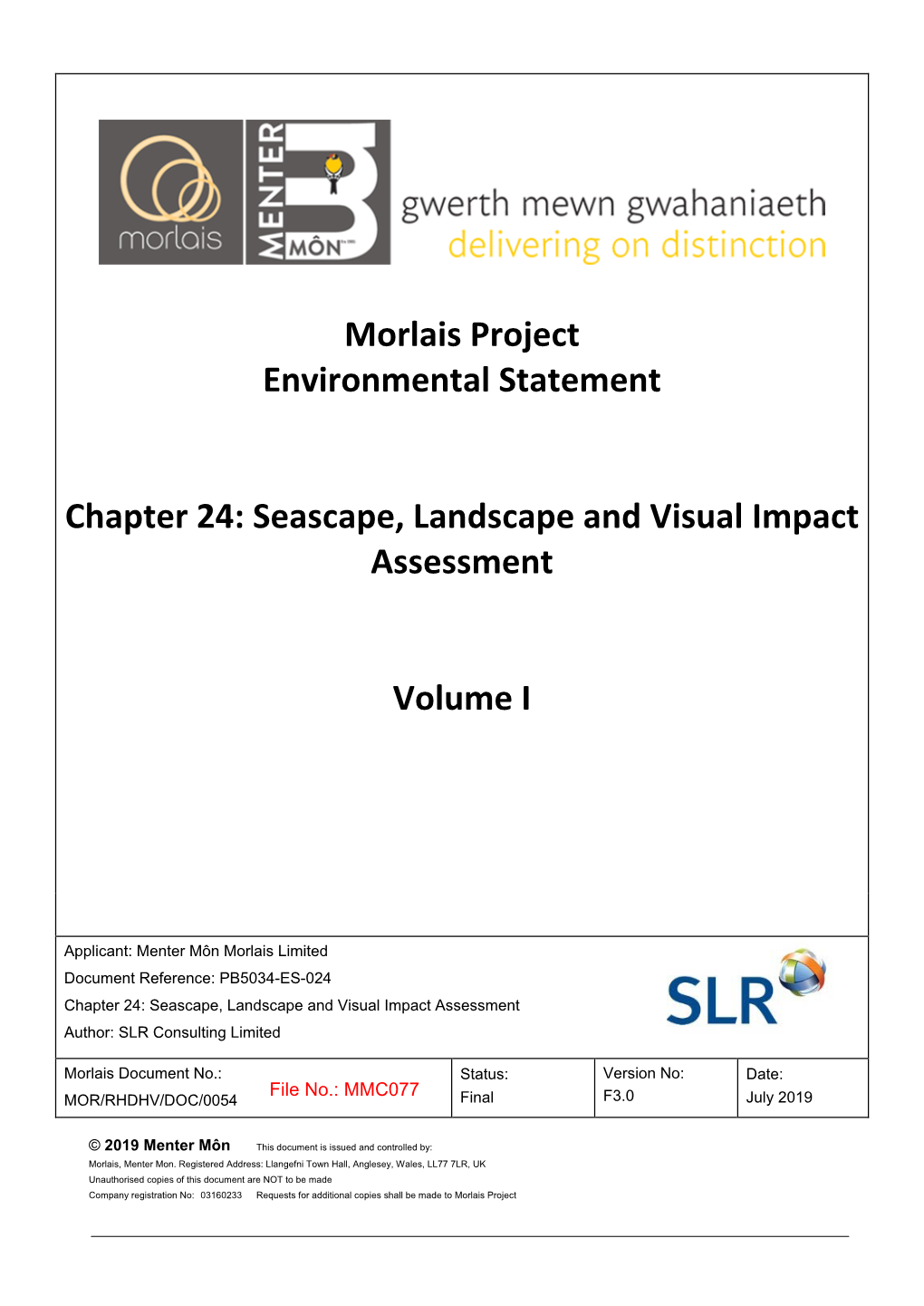 Morlais Project Environmental Statement Chapter 24: Seascape