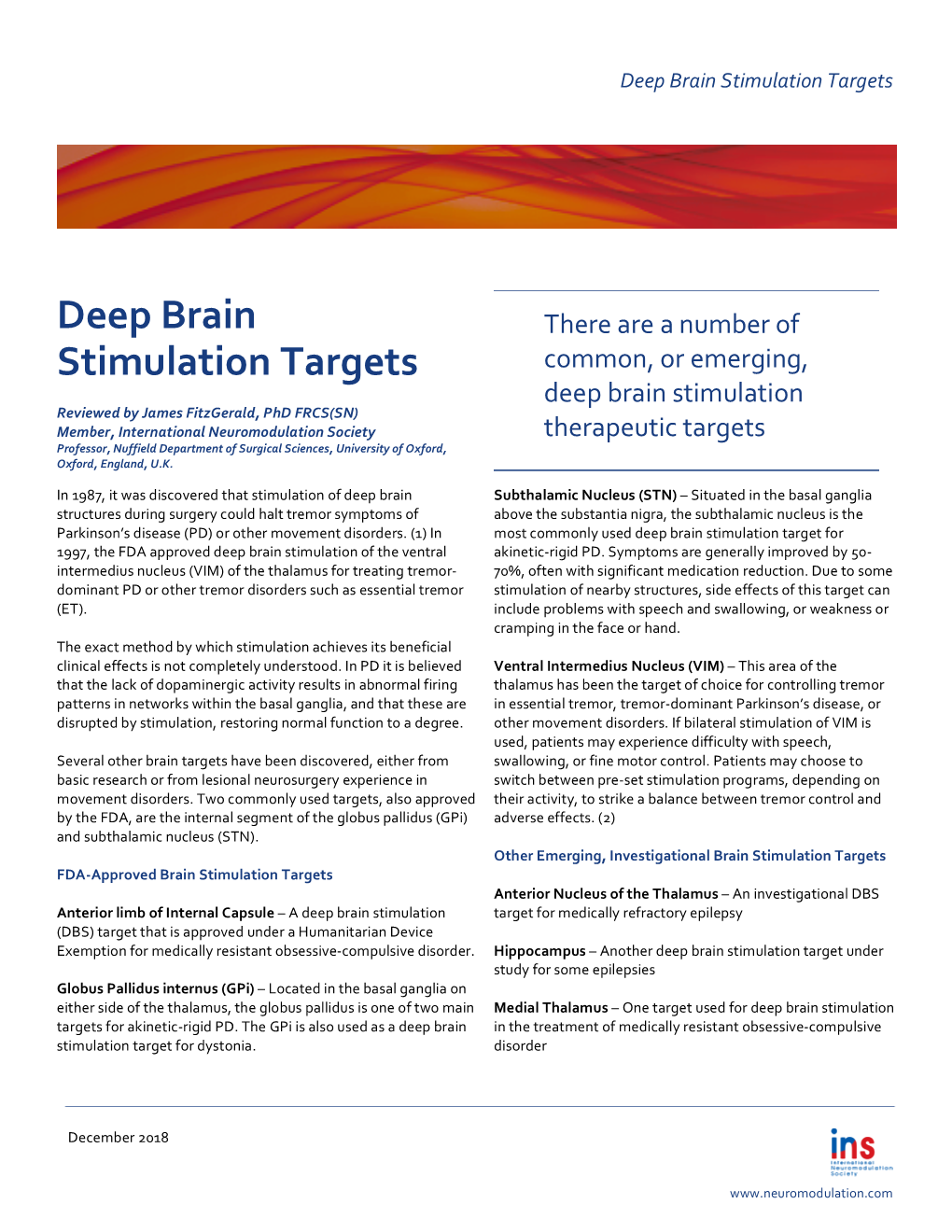 Deep Brain Stimulation Targets