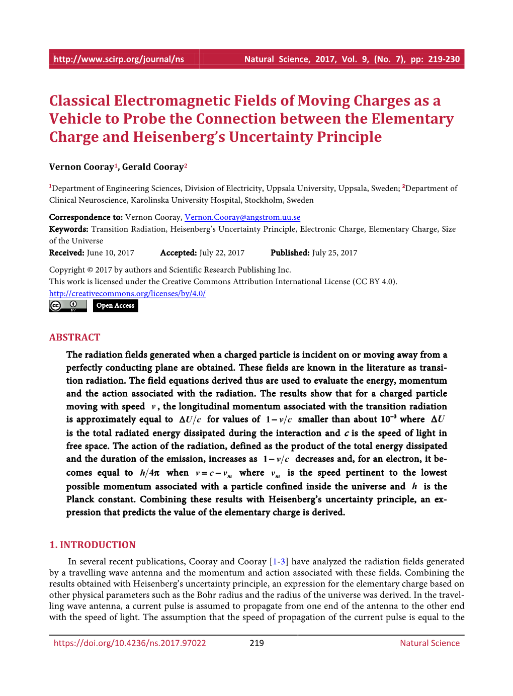 Classical Electromagnetic Fields of Moving Charges As a Vehicle to Probe the Connection Between the Elementary Charge and Heisenberg’S Uncertainty Principle