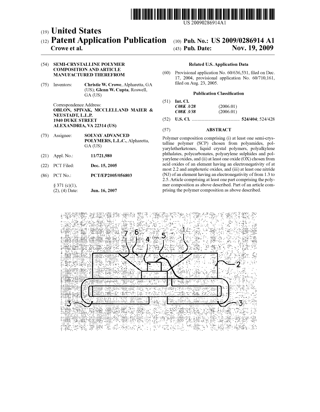 (12) Patent Application Publication (10) Pub. No.: US 2009/0286914 A1 Crowe Et Al