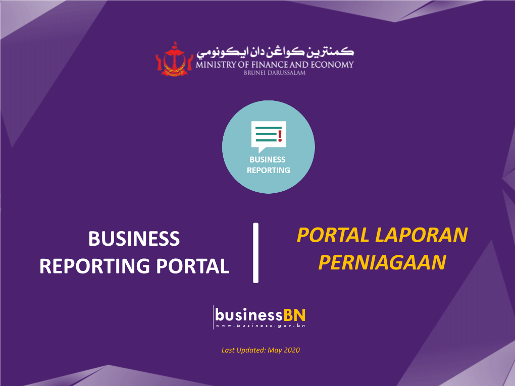 Business Reporting Portal Portal Laporan Perniagaan
