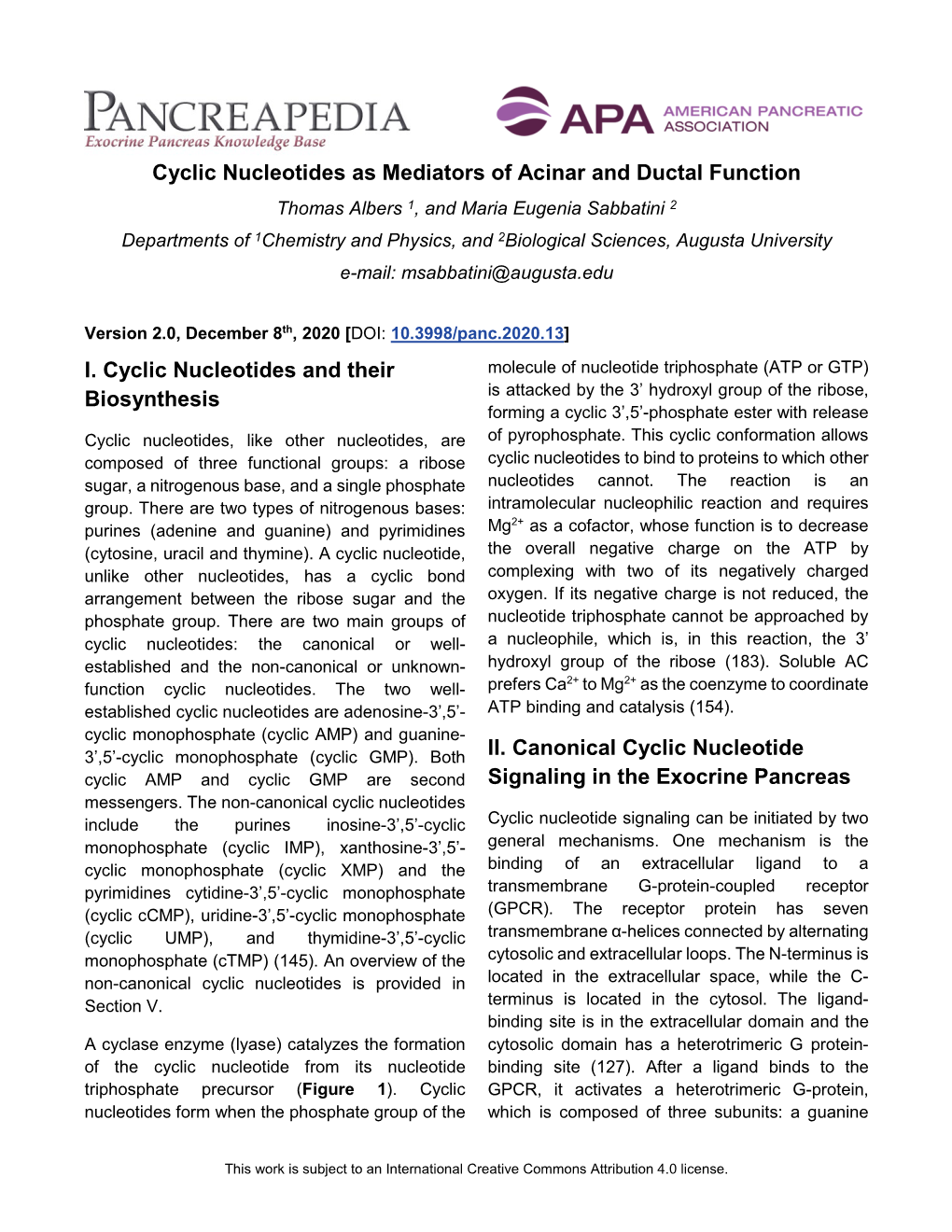 Cyclic Nucleotides As Mediators of Acinar and Ductal Function