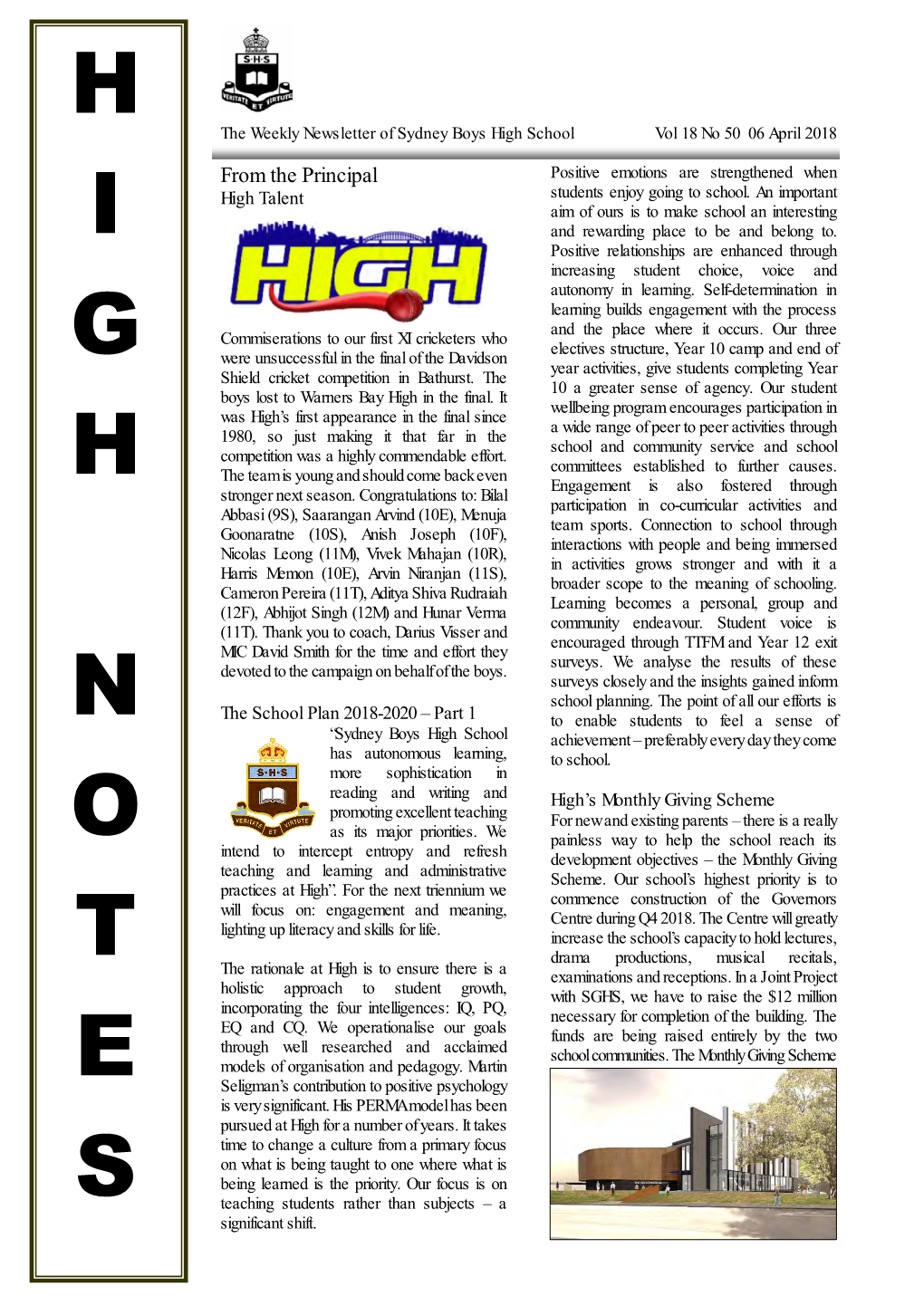 High Notes, Vol 19 No 10, April 06 2018