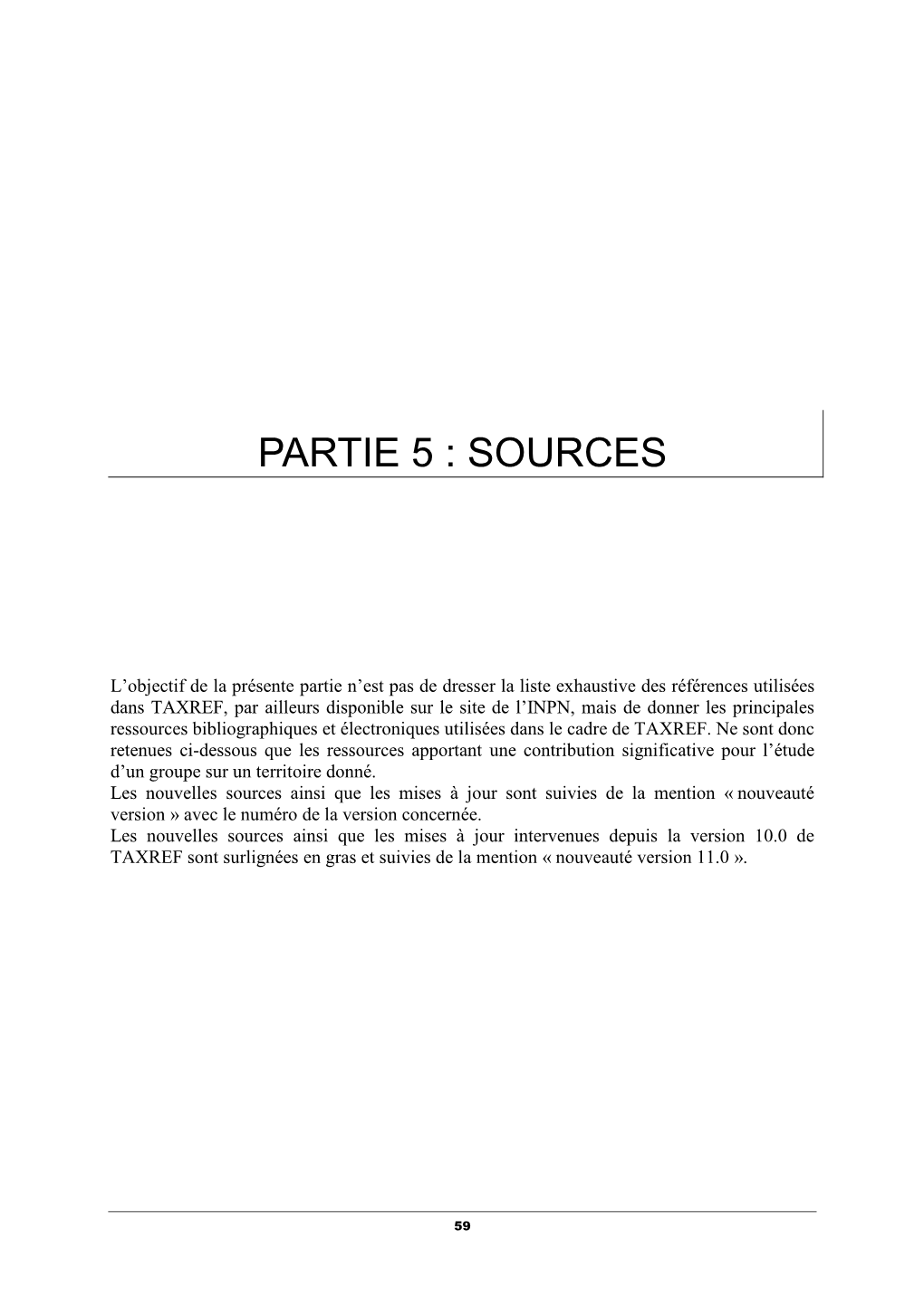 TAXREF V11.0, Référentiel Taxonomique Pour La France