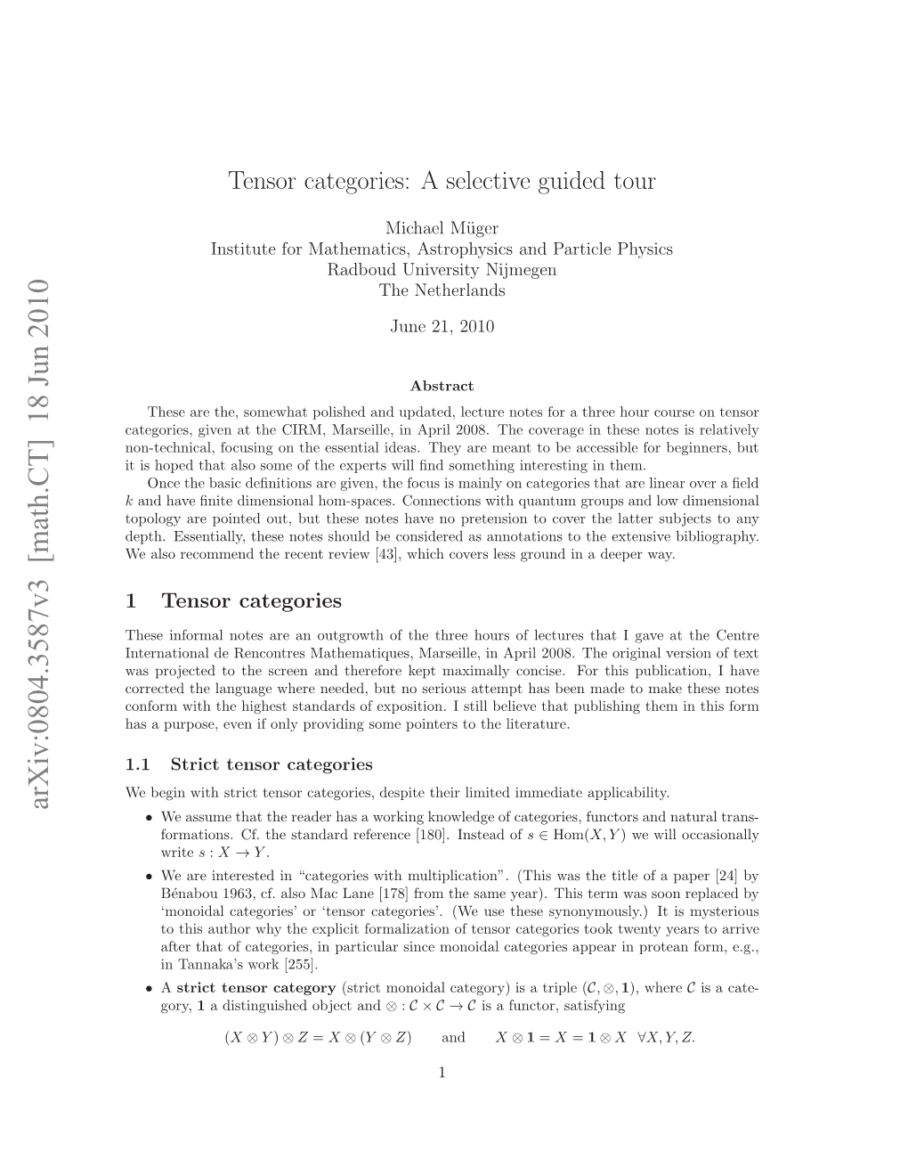 Tensor Categories: a Selective Guided Tour