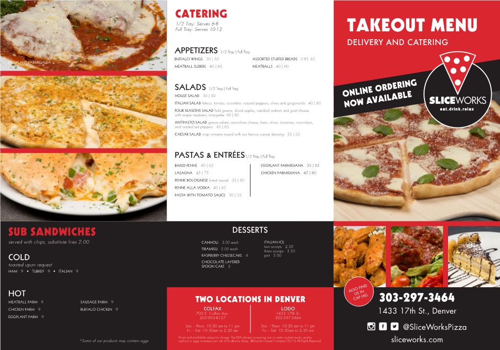 Takeout Menu