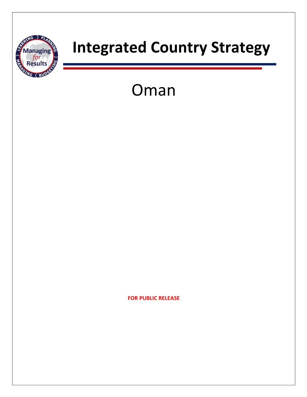 Integrated Country Strategy