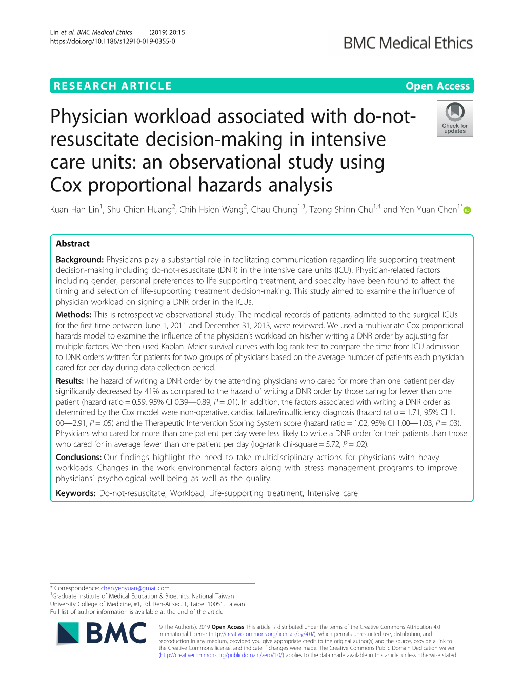 Physician Workload Associated with Do-Not