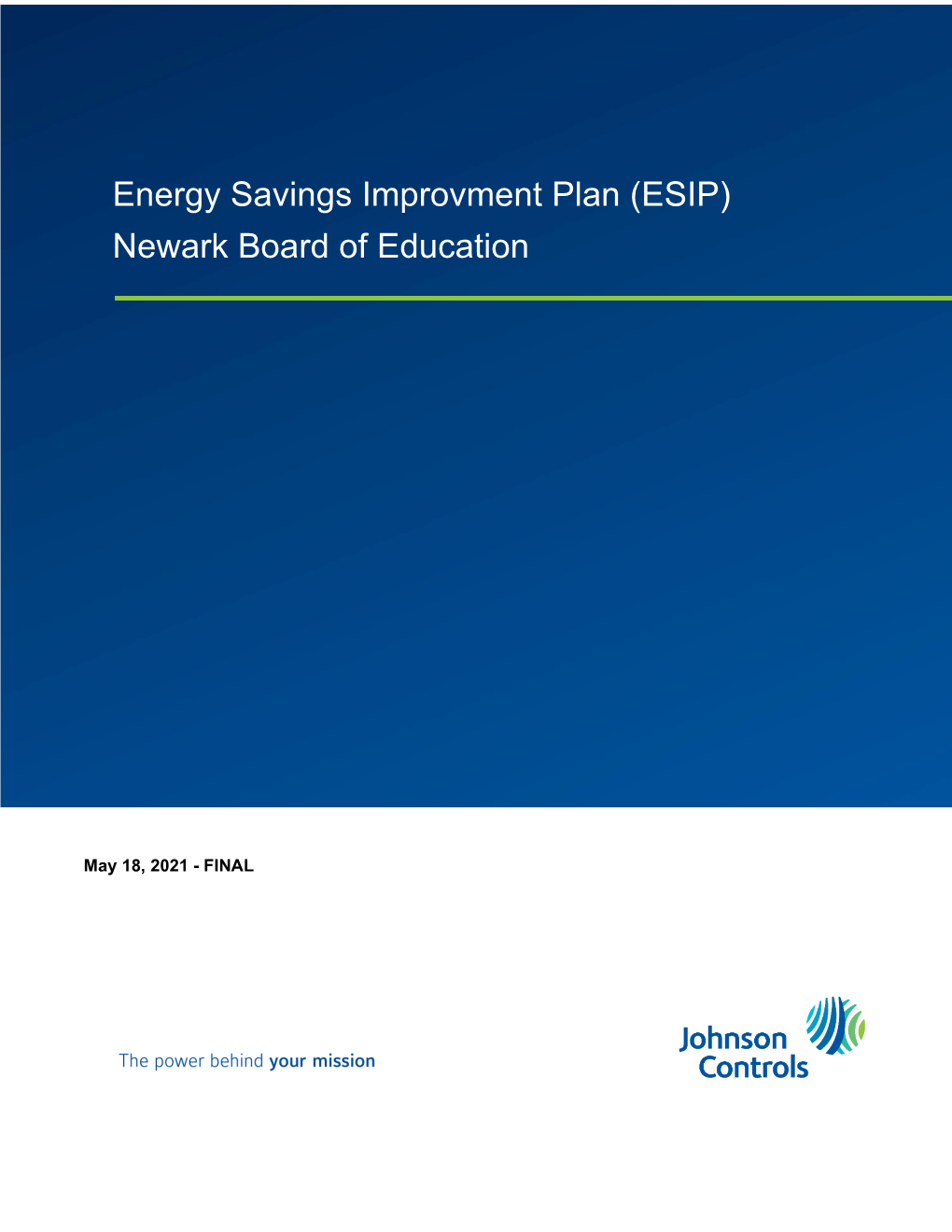 Energy Savings Improvment Plan (ESIP) Newark Board of Education