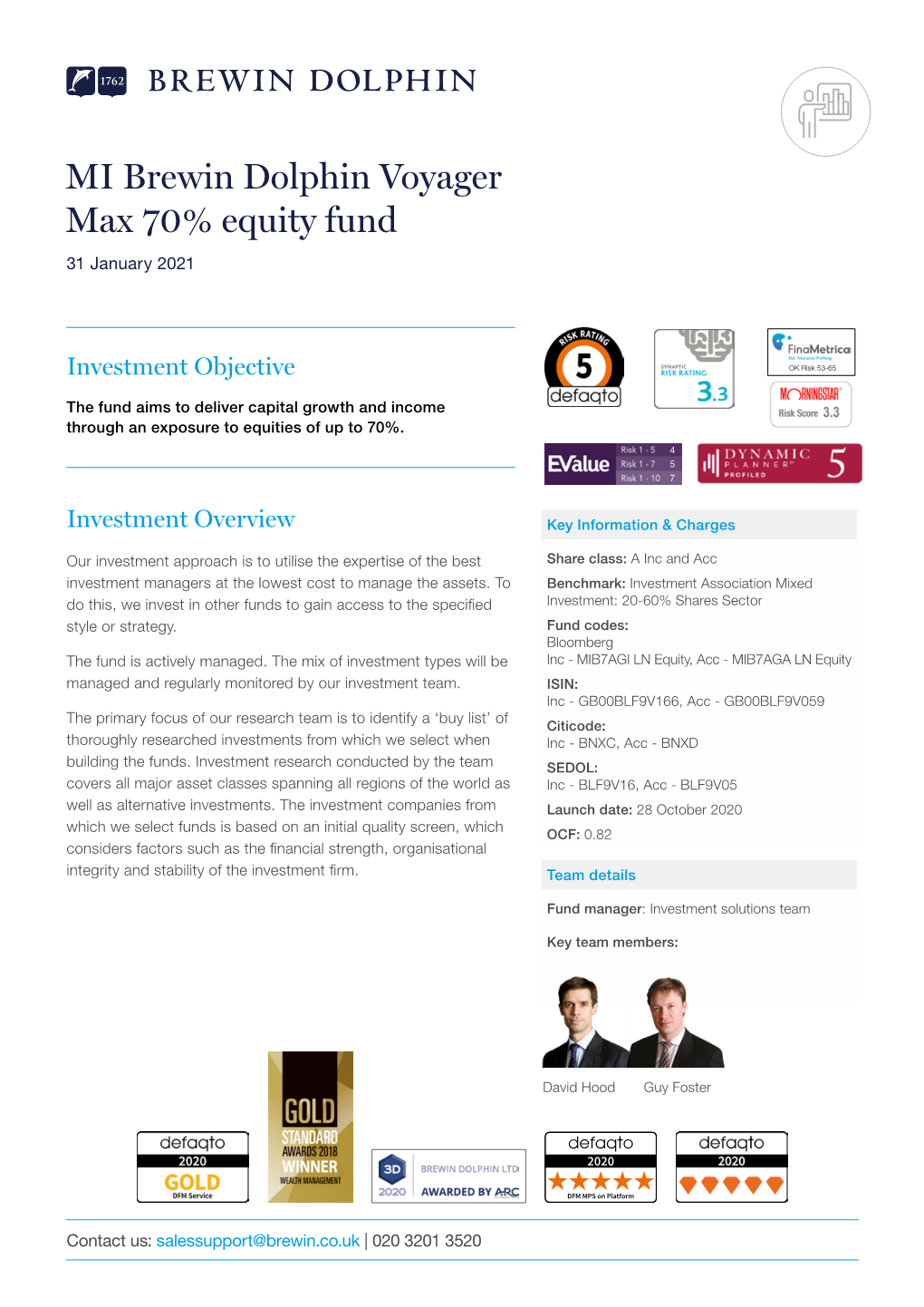 MI Brewin Dolphin Voyager Max 70% Equity Fund 31 January 2021