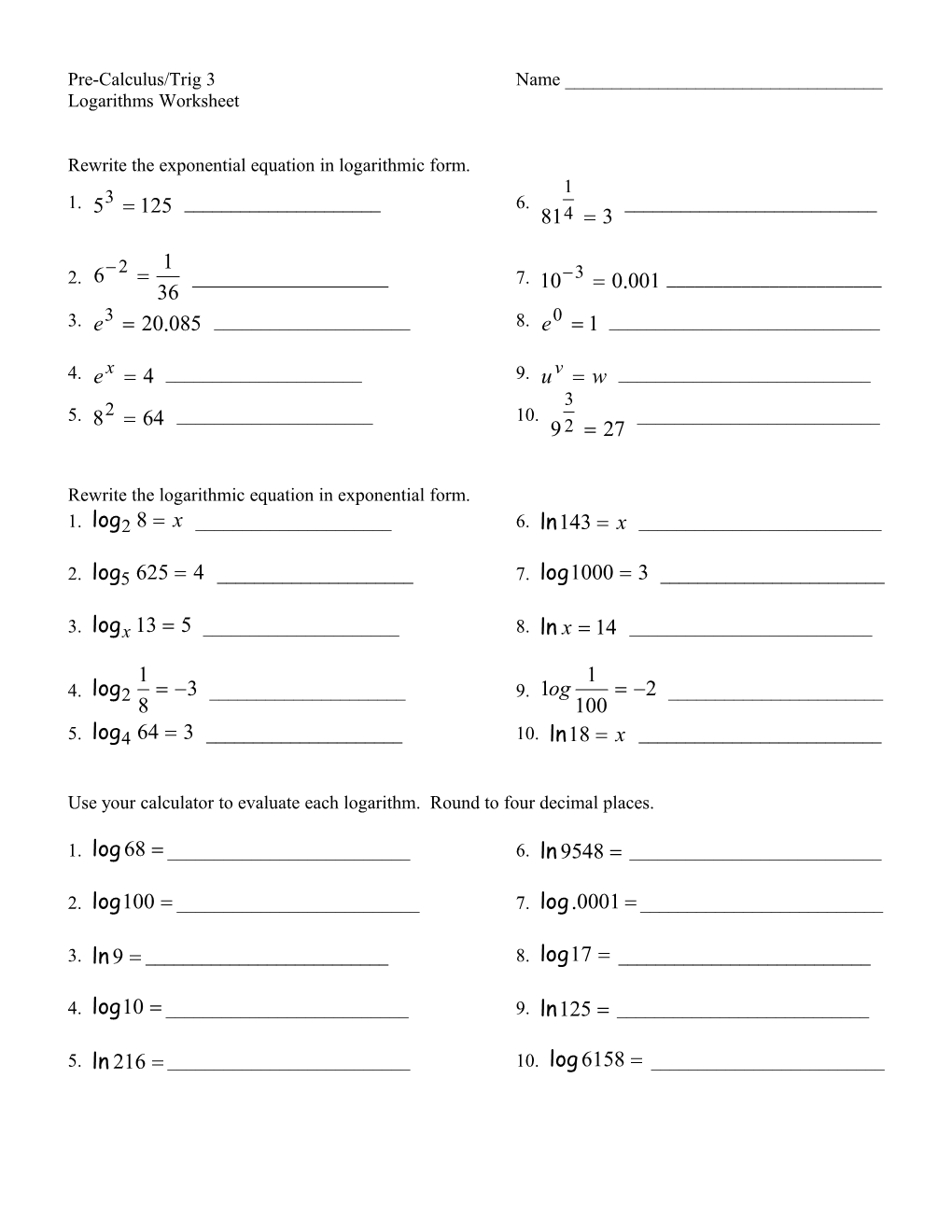 Pre-Calculus/Trig 3