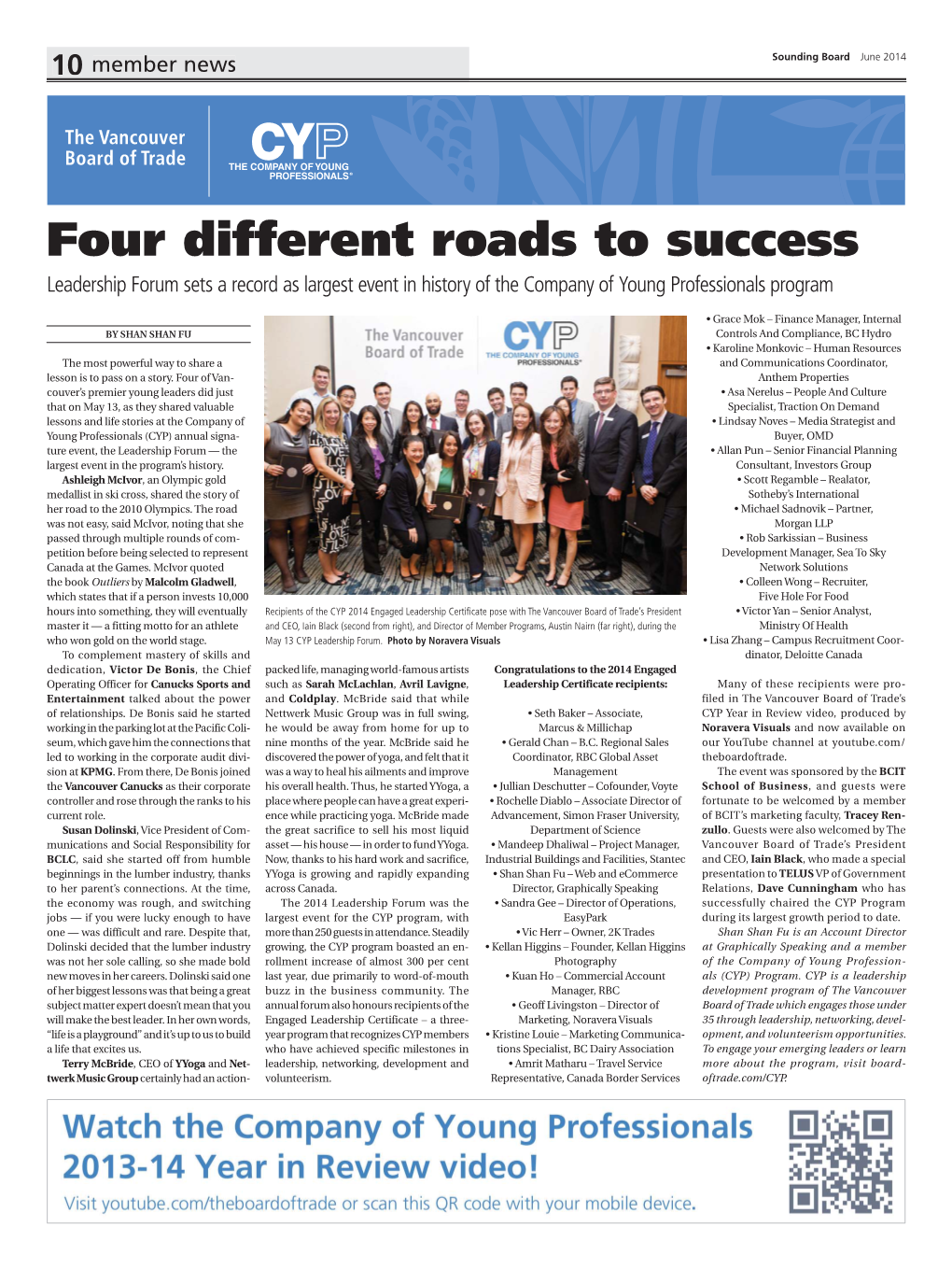 Four Different Roads to Success Leadership Forum Sets a Record As Largest Event in History of the Company of Young Professionals Program