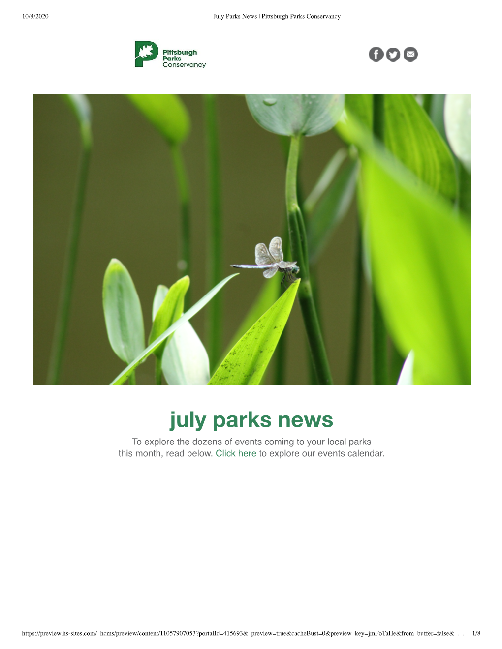 July Parks News | Pittsburgh Parks Conservancy