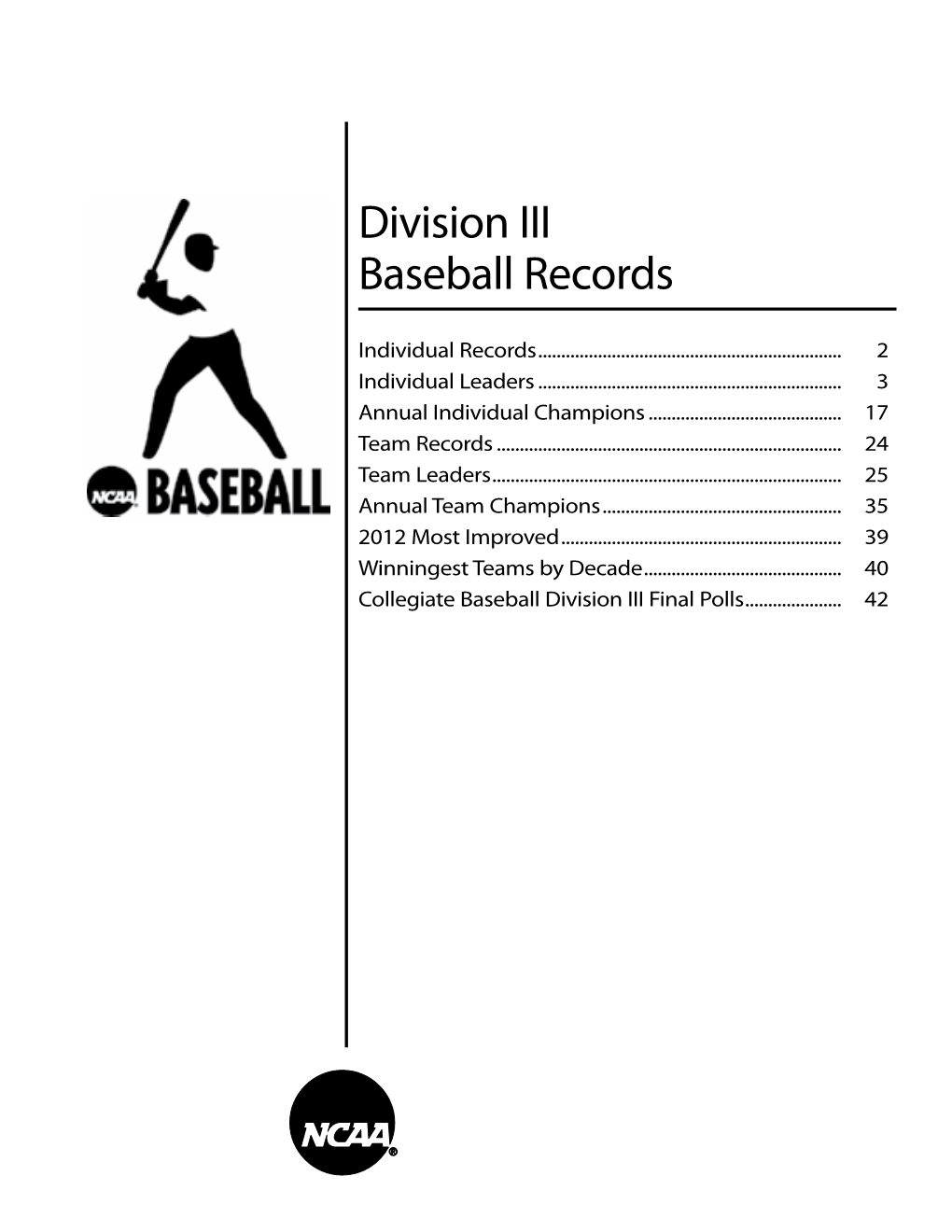 Division III Baseball Records