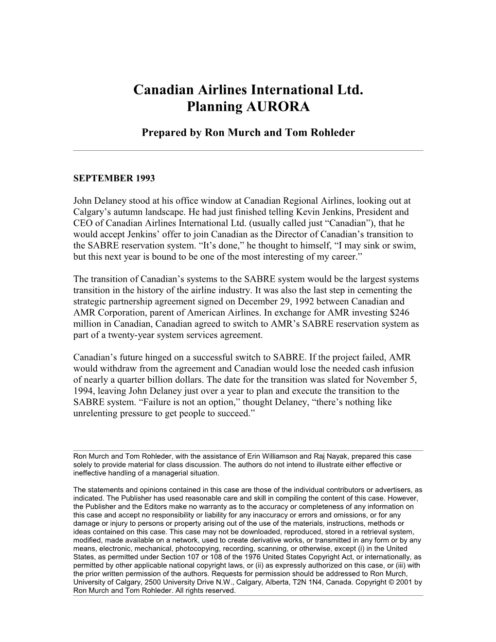 Canadian Airlines International Ltd