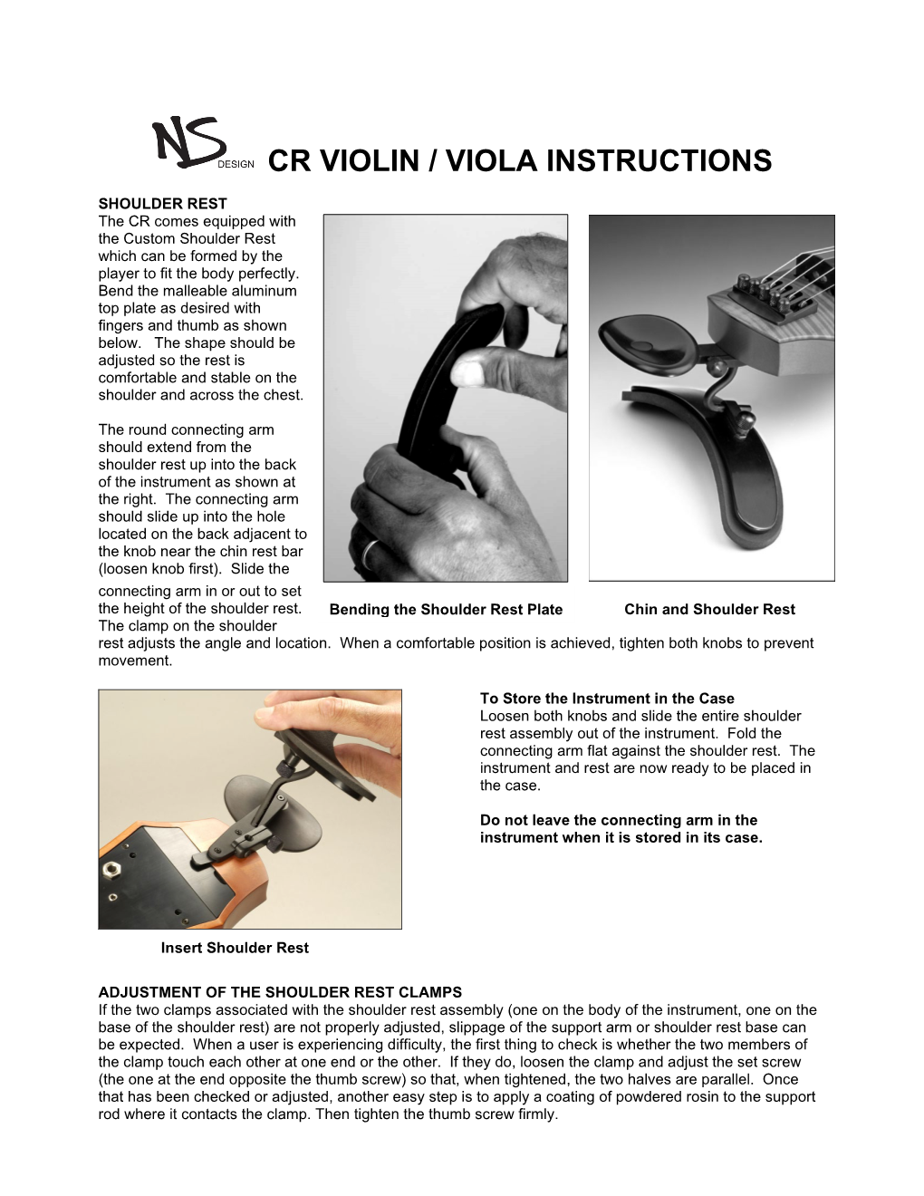 Cr Violin / Viola Instructions