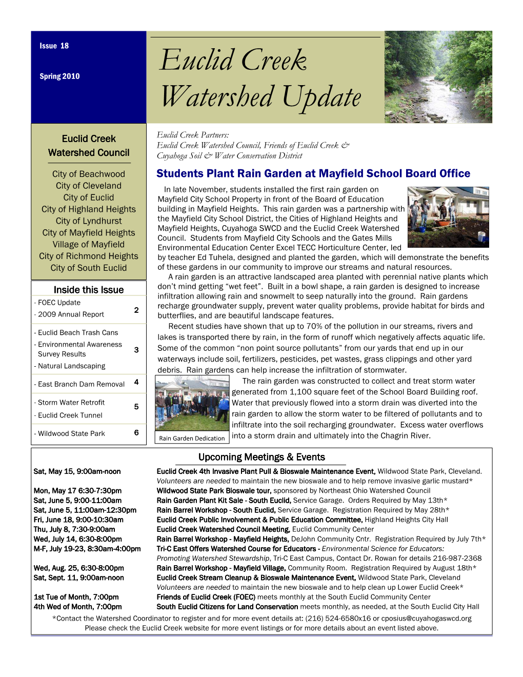 Euclid Creek Watershed Update