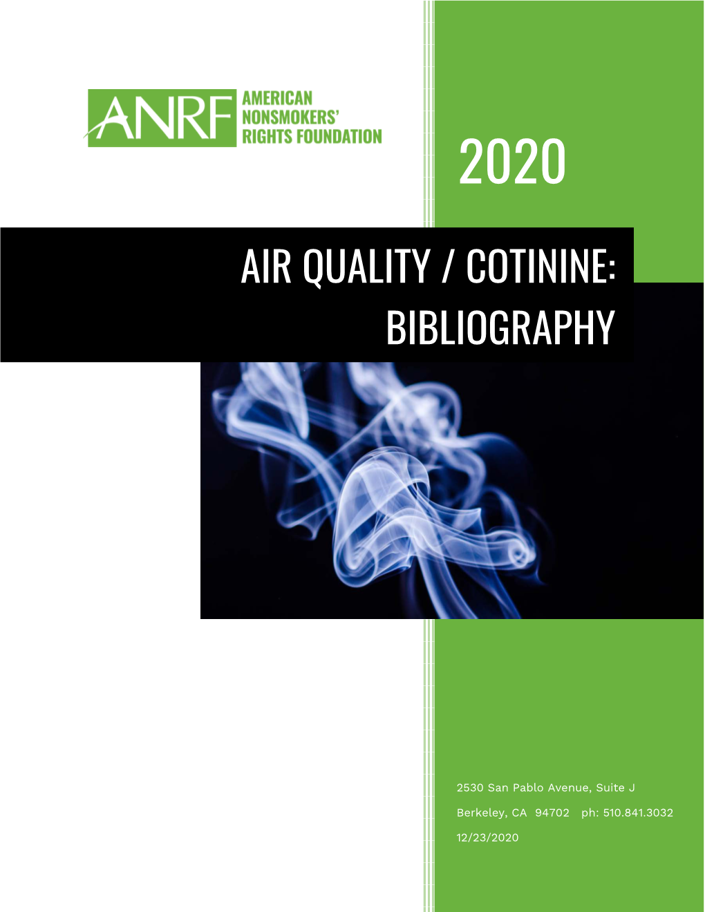 Air Quality / Cotinine: Bibliography