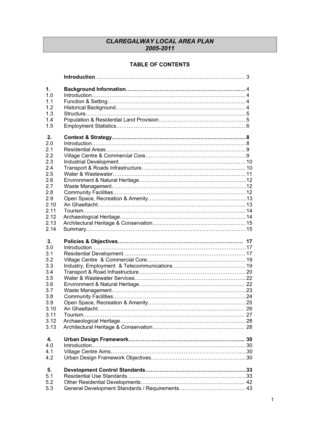 Claregalway Local Area Plan 2005-2011