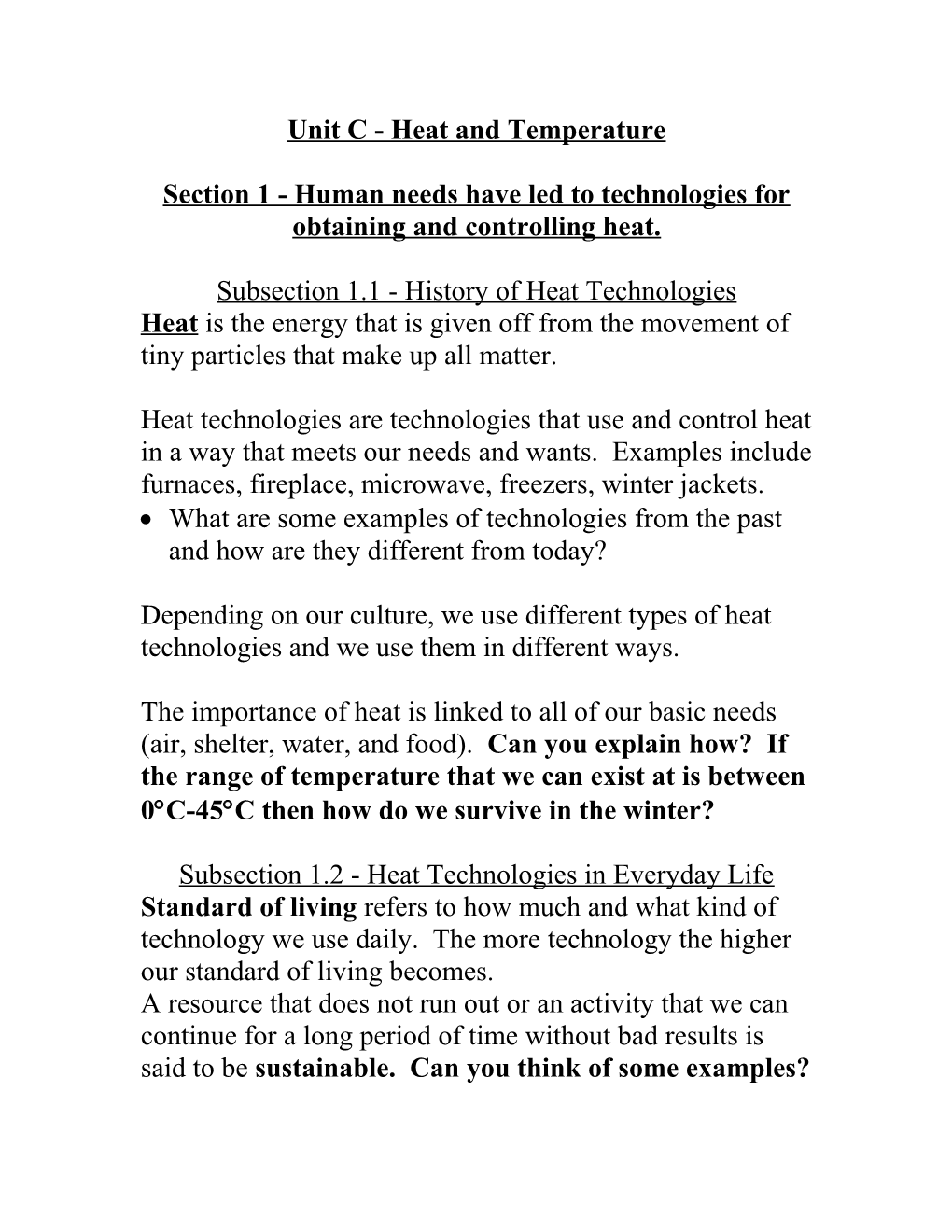 Heat and Temperature