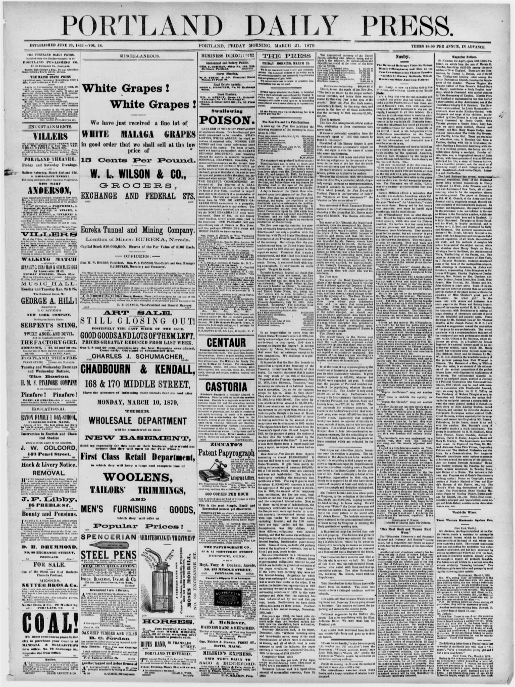 Portland Daily Press: April 15,1879