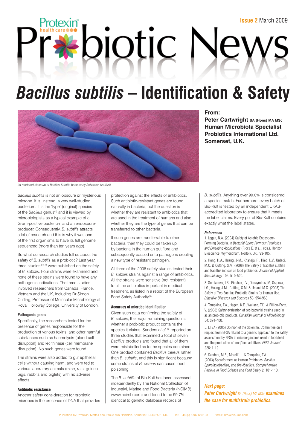 Bacillus Subtilis – Identification & Safety