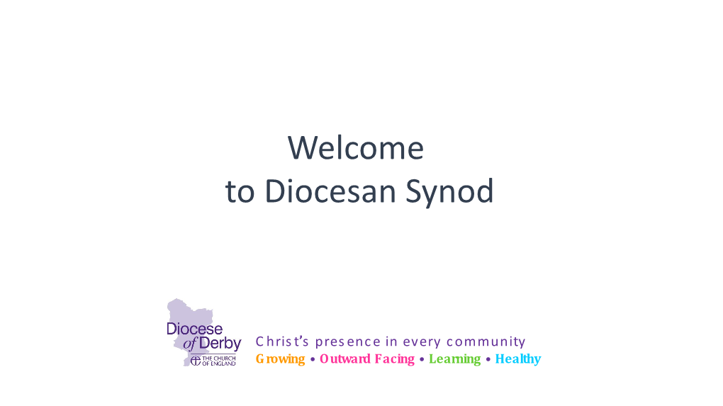 Welcome to Diocesan Synod