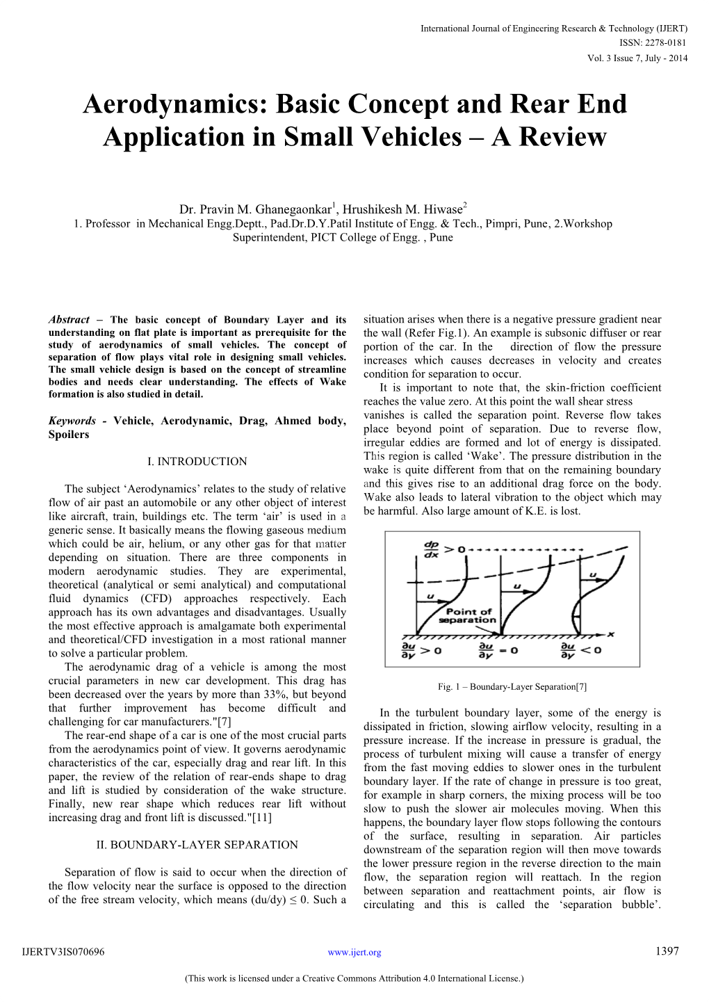 Aerodynamics: Basic Concept and Rear End Application in Small Vehicles – a Review