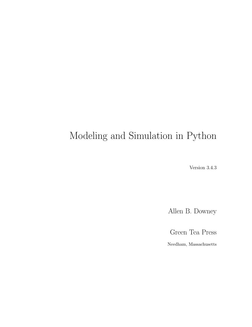 Modeling and Simulation in Python