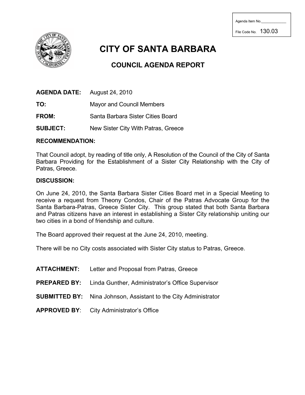 City of Santa Barbara