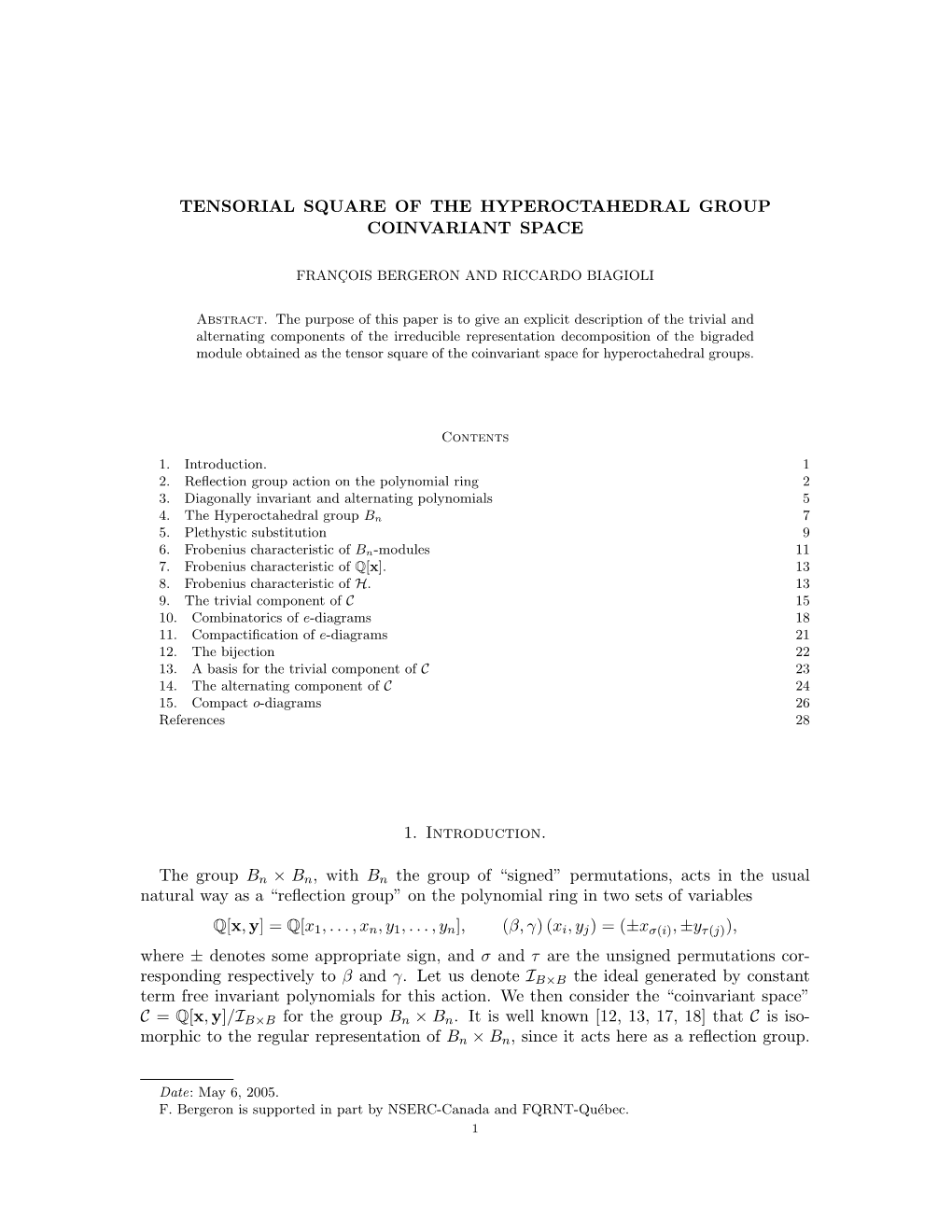 Tensorial Square of the Hyperoctahedral Group Coinvariant Space