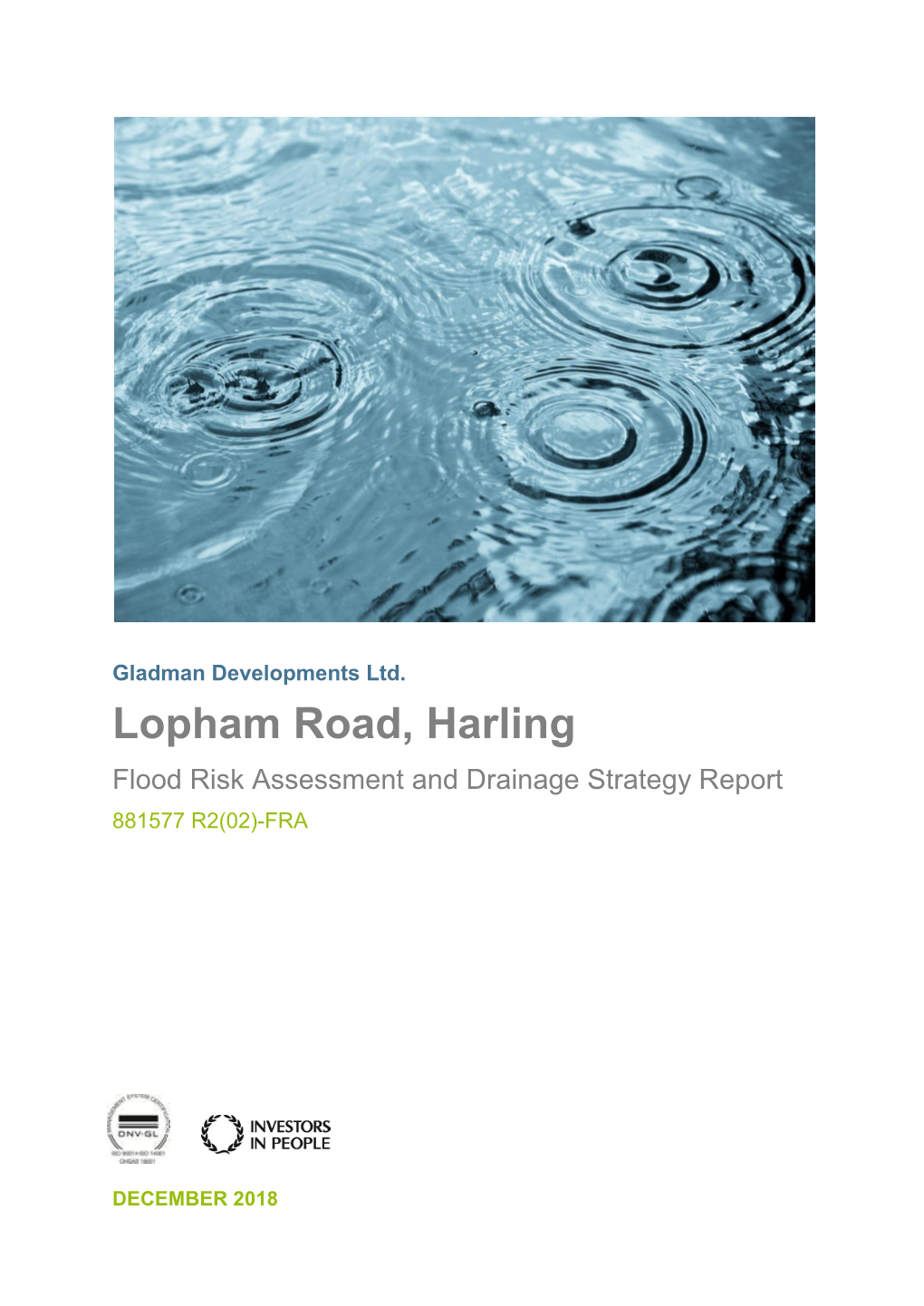 Flood Risk Assessment and Drainage Strategy Report 881577 R2(02)-FRA