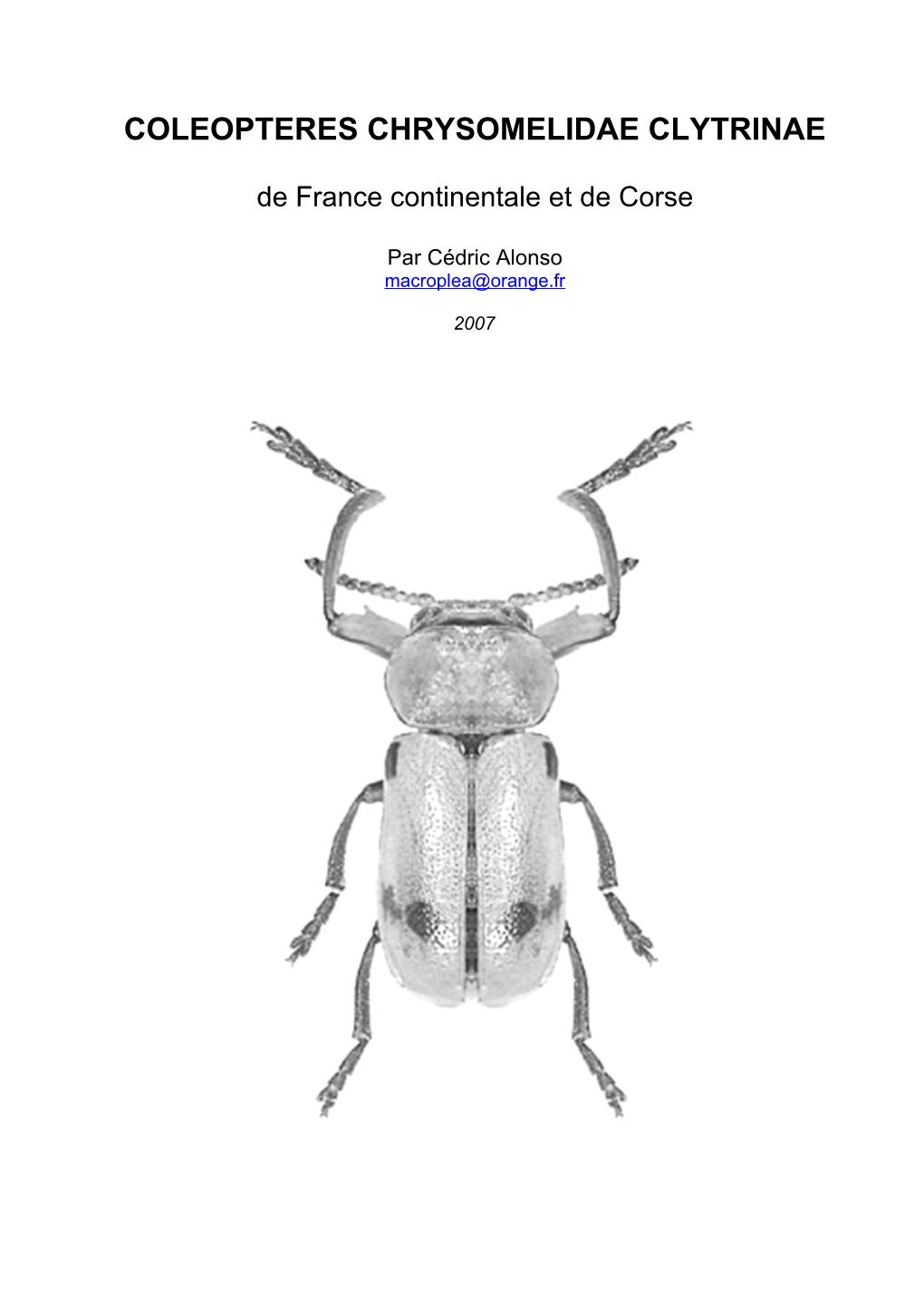 CHRYSOMELIDAE CLYTRINAE De France Continentale Et De Corse