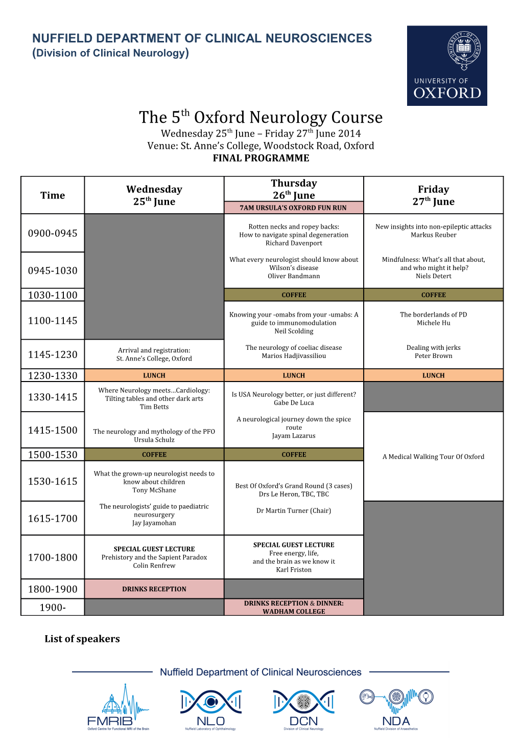 The 5Th Oxford Neurology Course