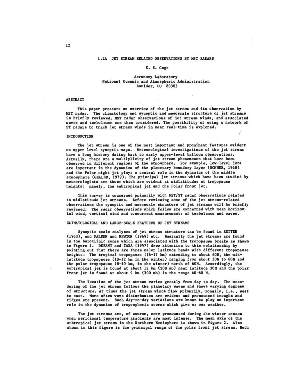 1.2A Jet Stream Belated Observations by Mst Radars