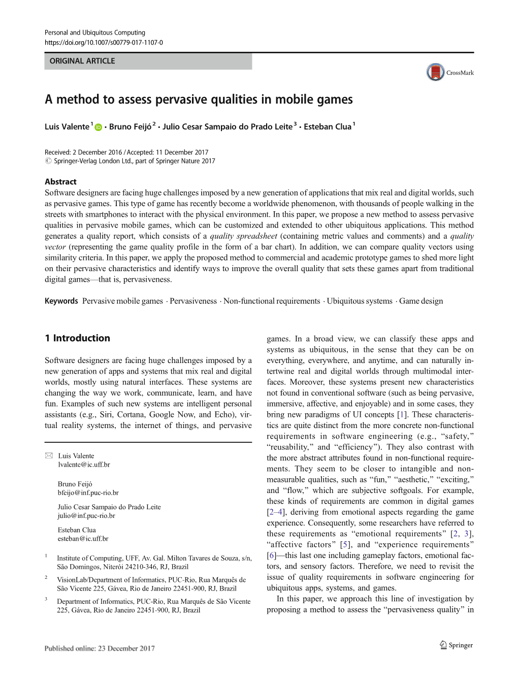 A Method to Assess Pervasive Qualities in Mobile Games