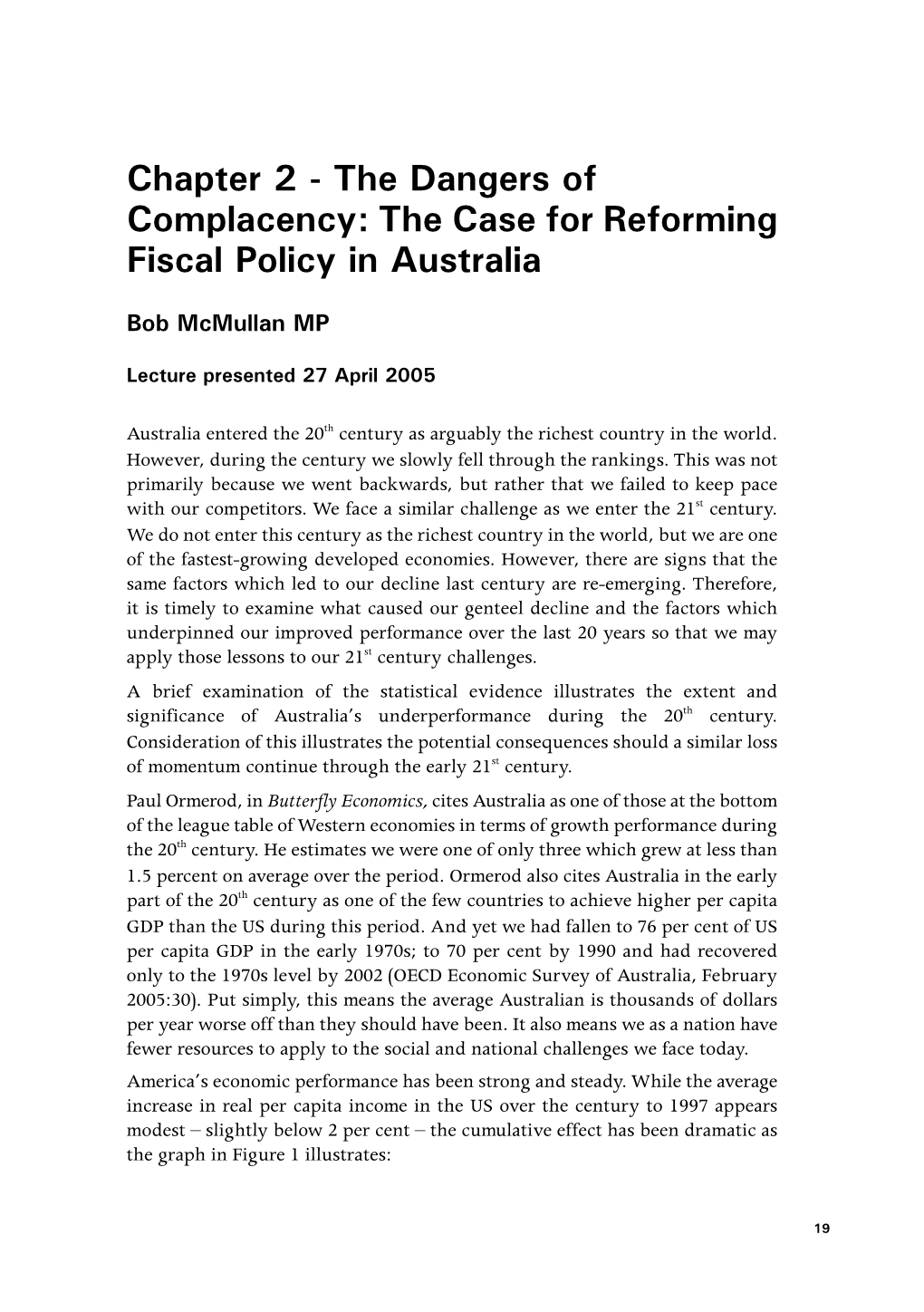 The Case for Reforming Fiscal Policy in Australia