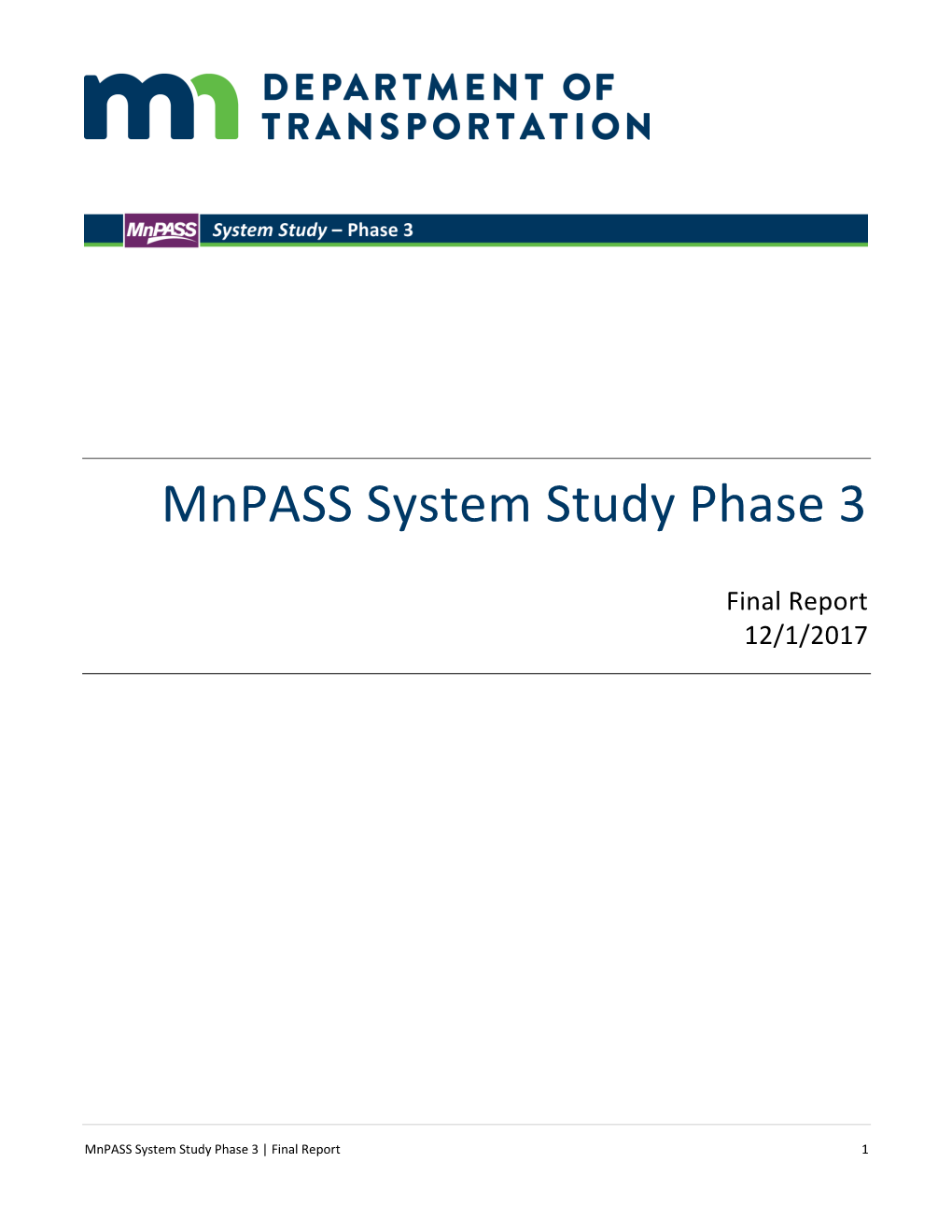 Mnpass System Study Phase 3